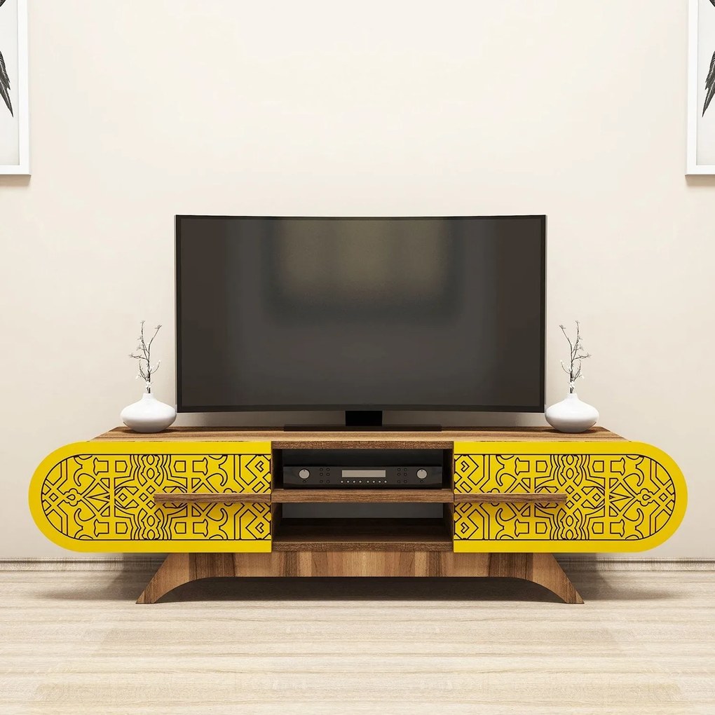 Móvel TV Defne – Nogueira – 145x37x37 cm