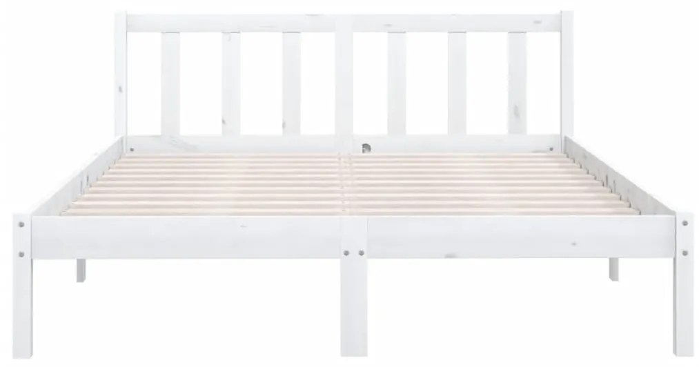 Estrutura de Cama Jane em Madeira de Pinho - 160x200 cm - Branco - Des