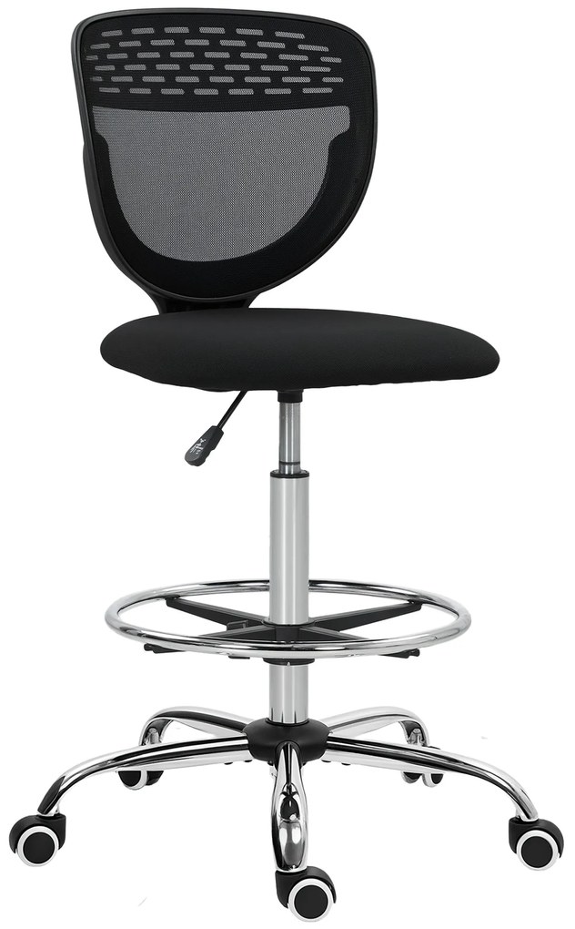Vinsetto Cadeira de Escritório Cadeira de Trabalho Cadeira de Escritório Ajustável em Altura Acolchoada Preto | Aosom Portugal