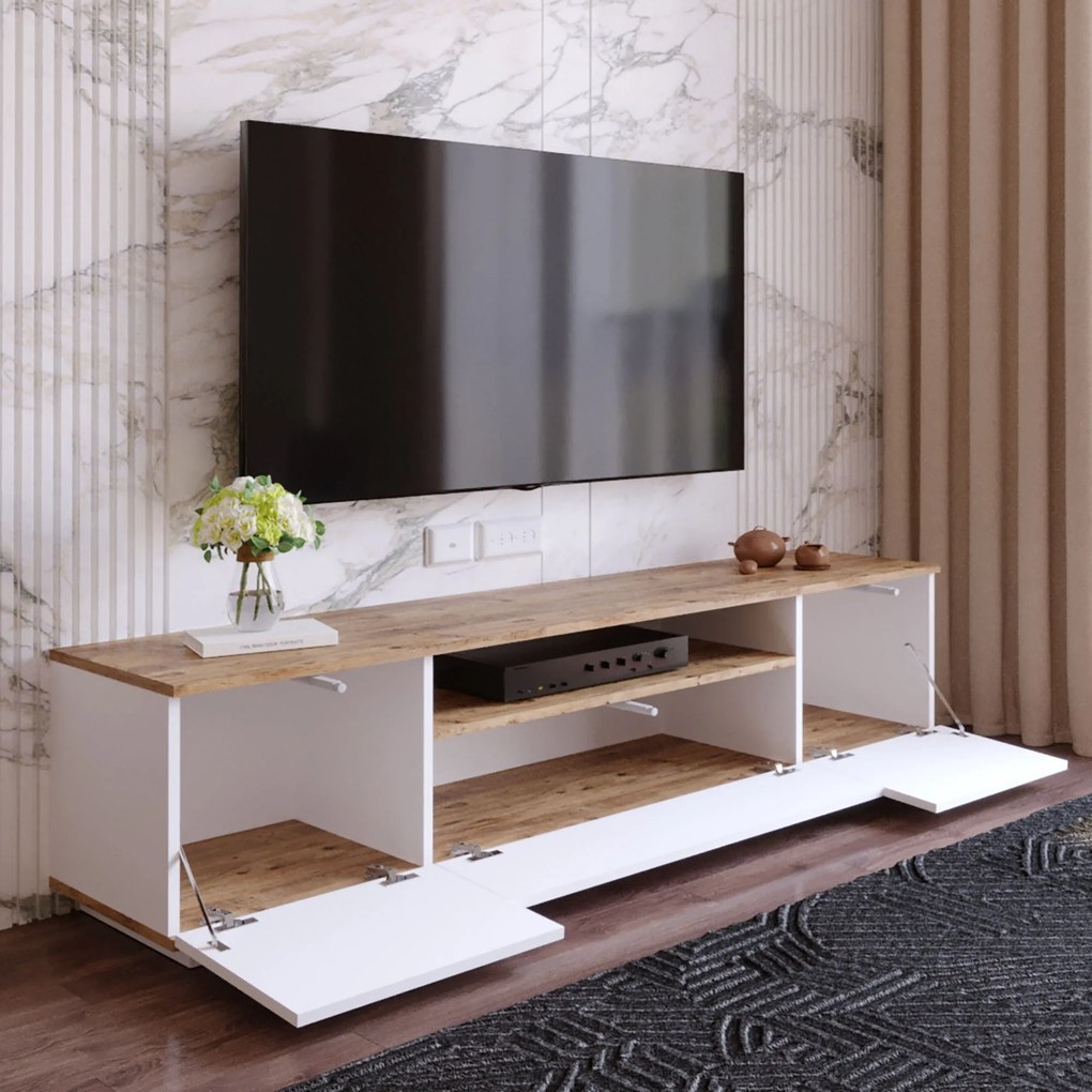 Móvel TV FR7 – Pinho Atlântico Branco – 180x44,6x44,5 cm