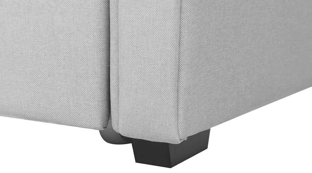 Cama dupla em tecido cinzento claro 80 x 200 cm LIBOURNE Beliani