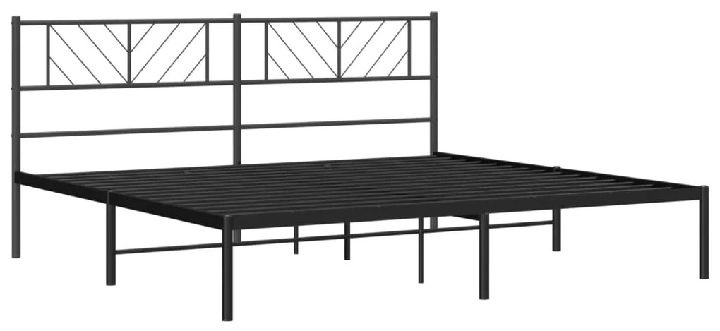 Estrutura de cama em metal com cabeceira 180x200 cm preto