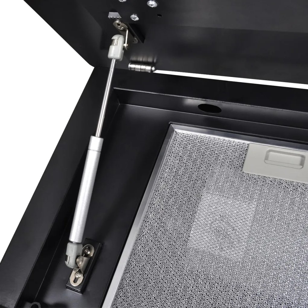 vidXL Exaustor com ecrã 600 mm vidro temperado preto