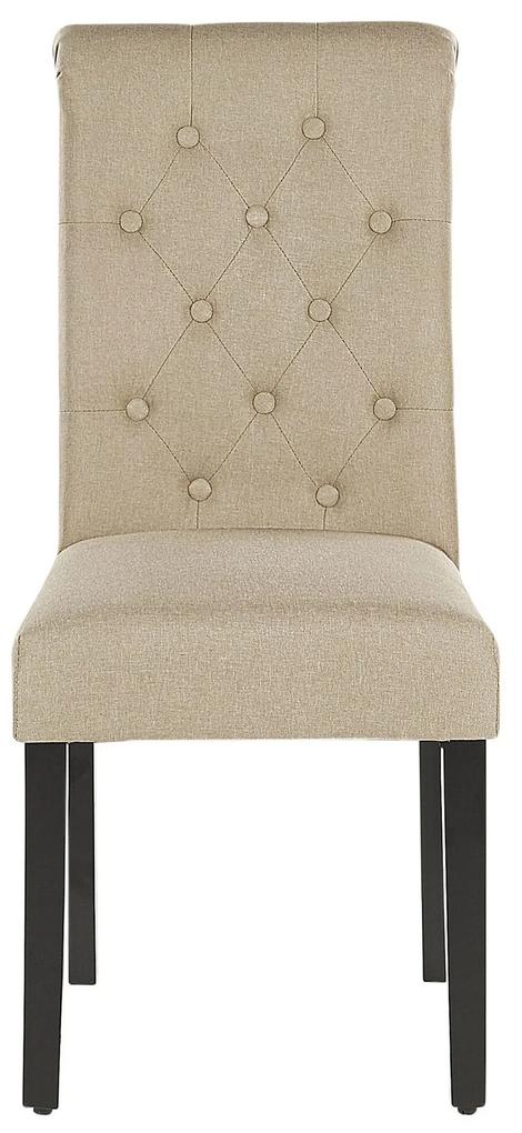 Conjunto de 2 cadeiras em tecido cor de areia VELVA Beliani