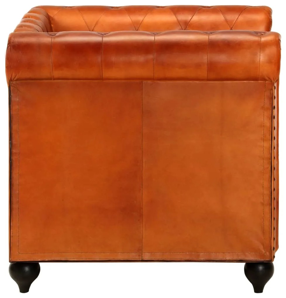 Poltrona chesterfield couro genuíno bronze