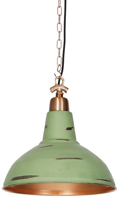 Candeeiro de suspensão industrial cobre antigo - Goliath