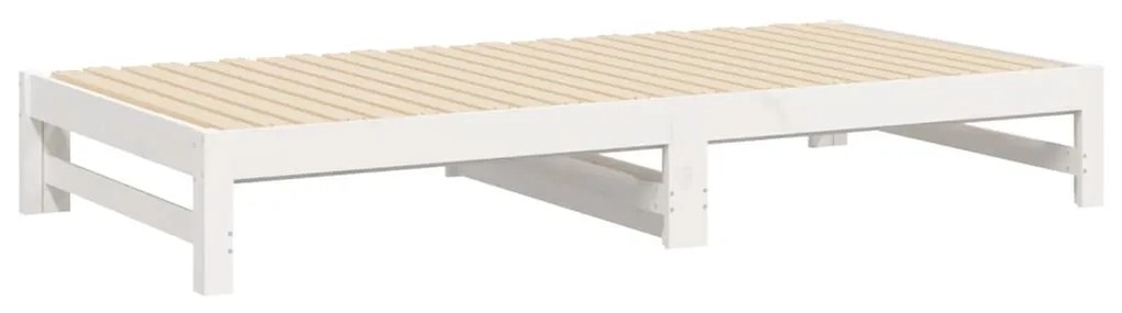 Sofá-cama de puxar 2x(90x200) cm pinho maciço branco