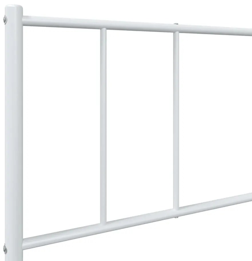 Estrutura de cama com cabeceira e pés 75x190 cm metal branco