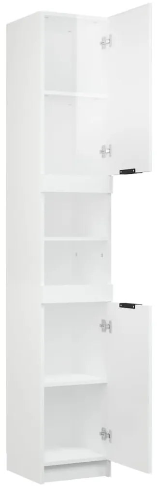Armário casa de banho 32x34x188,5 cm madeira branco brilhante