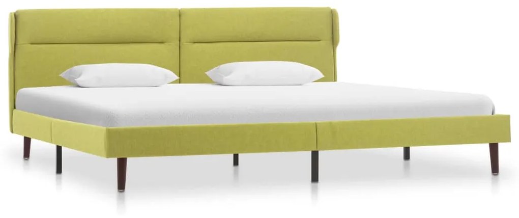 286874 vidaXL Estrutura de cama em tecido verde 140x200 cm
