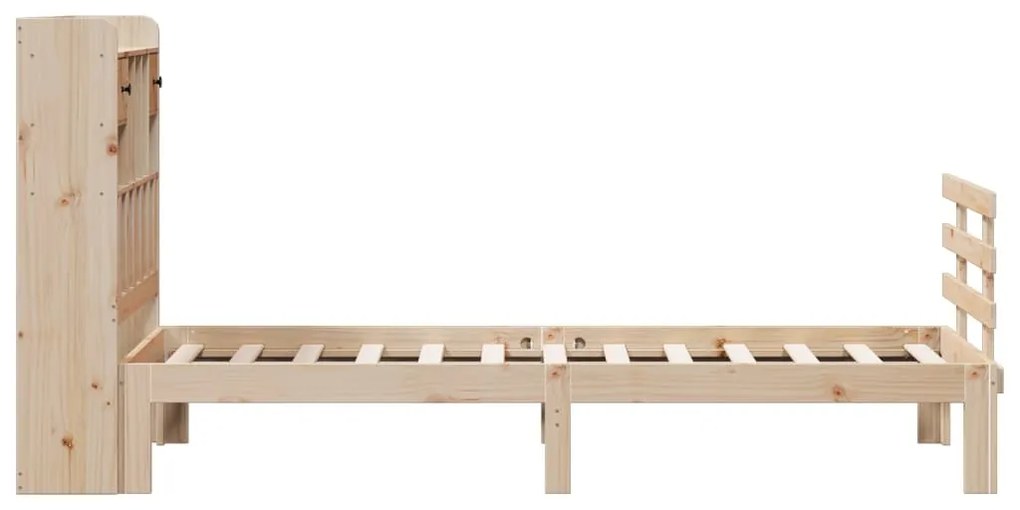 Cama com estante sem colchão 100x200 cm pinho maciço