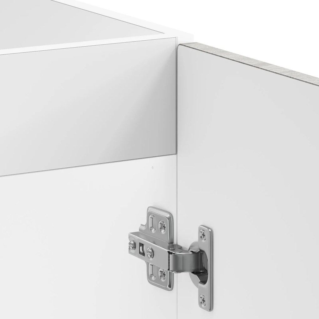 Armário de Cozinha vidaXL "Kalmar" com Duplos Lavabos Cinza Sonoma em