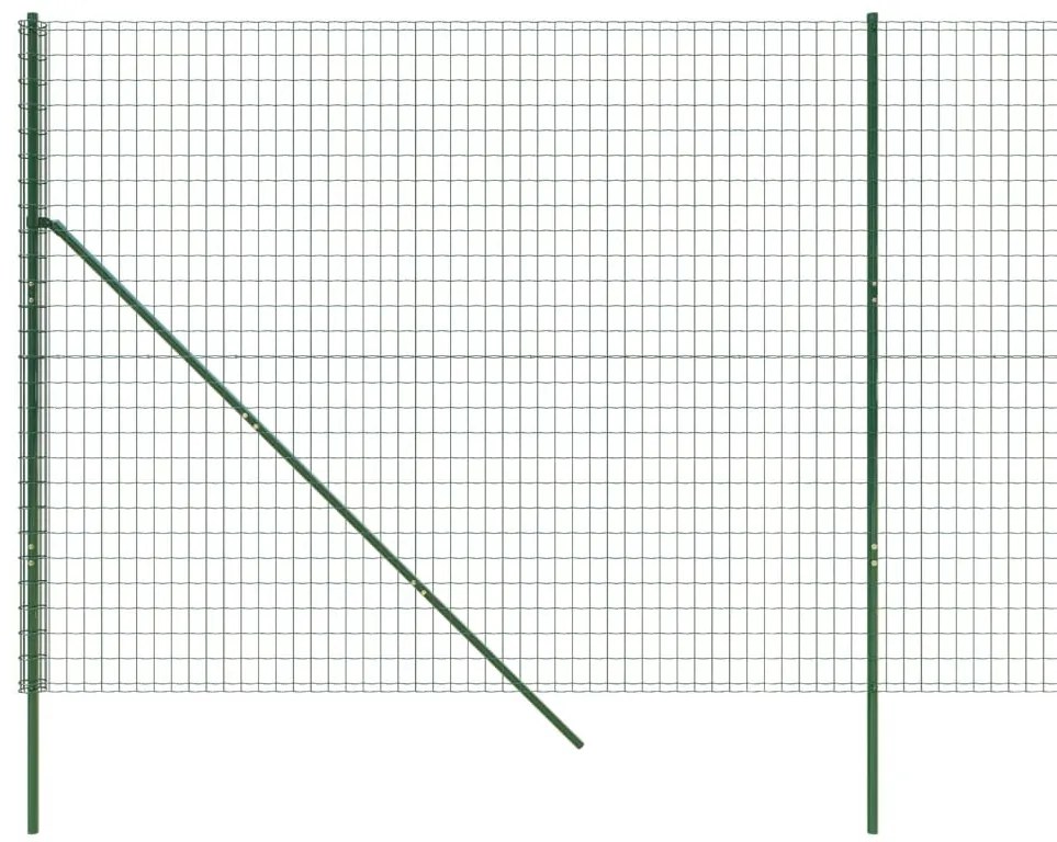 Cerca de malha de arame 1,8x10 m aço galvanizado verde