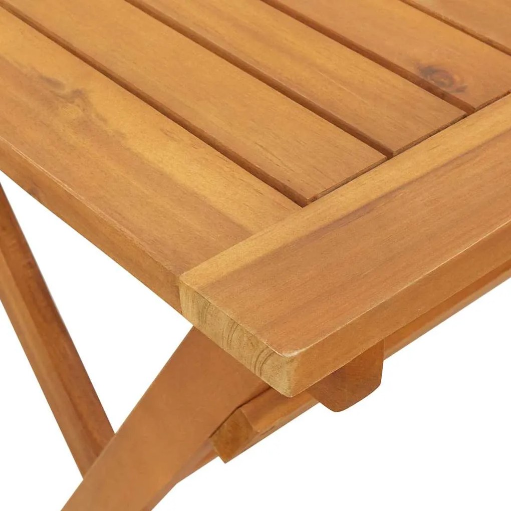 Mesa de Jardim Dobrável Retangular 100x55x75 cm Madeira Sólida de Acác