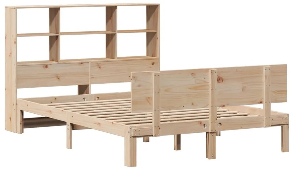 Cama com estante sem colchão 140x190 cm pinho maciço