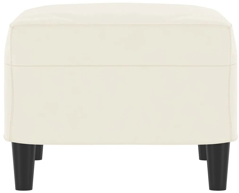 Apoio de pés 60x50x41 cm veludo cor creme