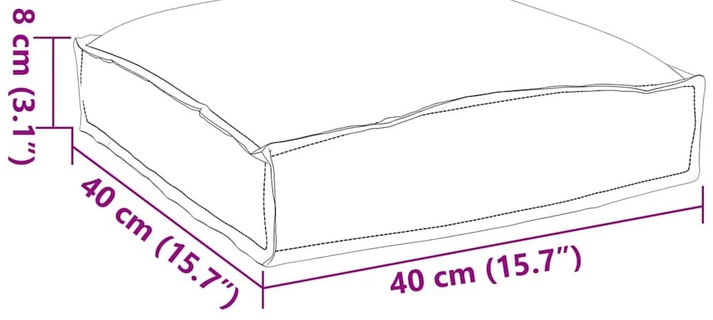 Cojines para Palets para Assento 6 pcs Padrão Folha 40x40x8 cm Tecido