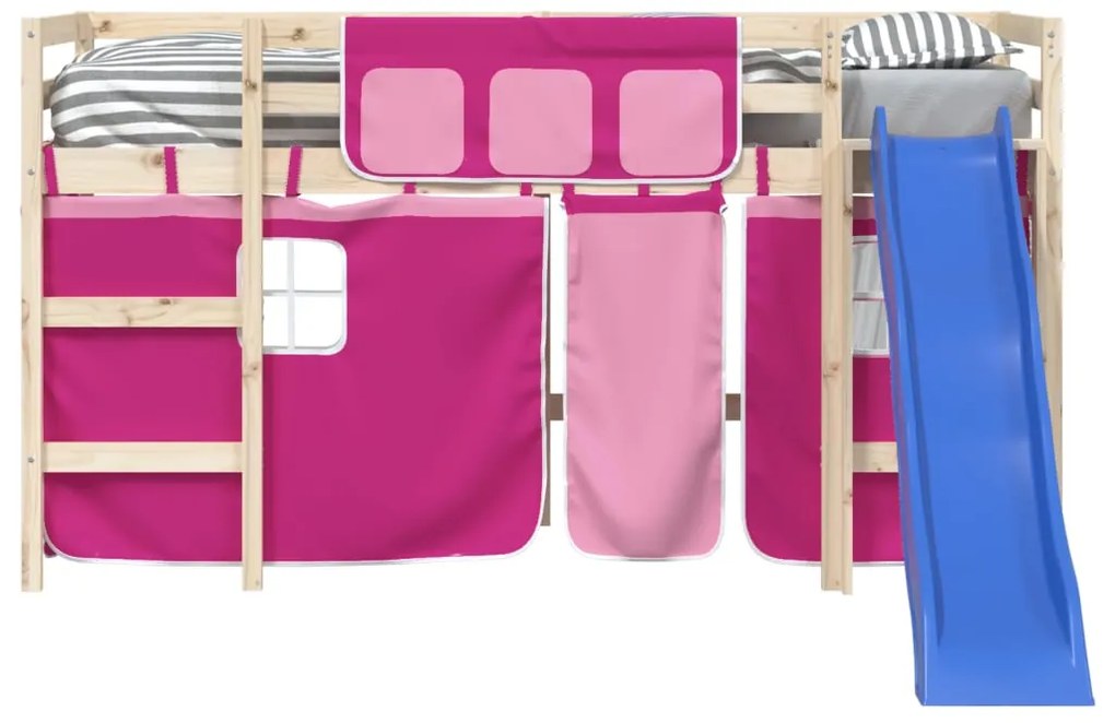 Cortinas para cama elevada poliéster rosa