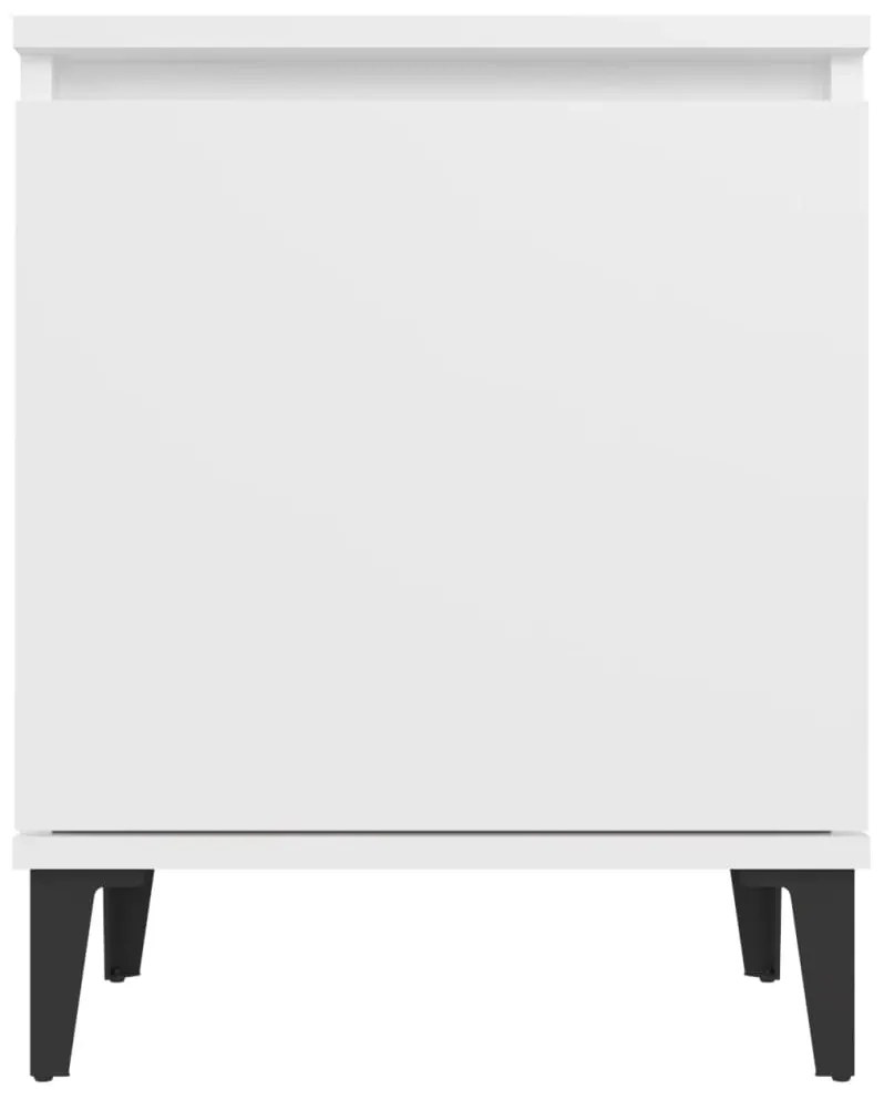 Mesas de cabeceira com pernas em metal 40x30x50 cm branco