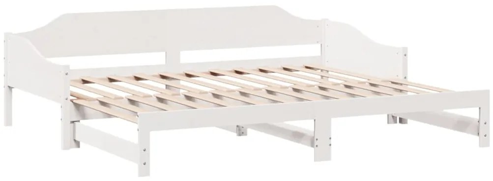 Sofá-cama com gavetão 80x200 cm madeira de pinho maciça branco