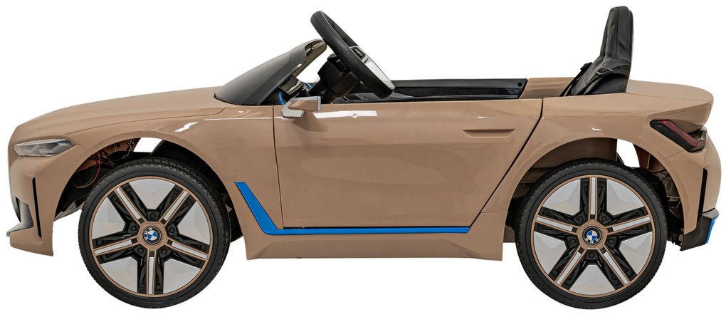 Carro elétrico para Crianças BMW I4 12V, Rodas Espuma EVA, Assento couro ecológico Dourado