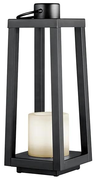 Candeeiro de mesa preto com efeito chama incl. LED no solar IP44 - Lajo Moderno