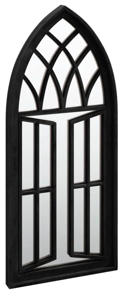 Espelho de jardim p/ uso exterior ferro 70x30 cm preto