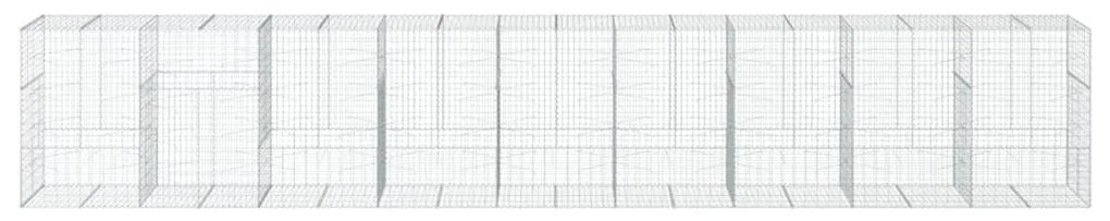 Cesto gabião com cobertura 900x100x150 cm ferro galvanizado