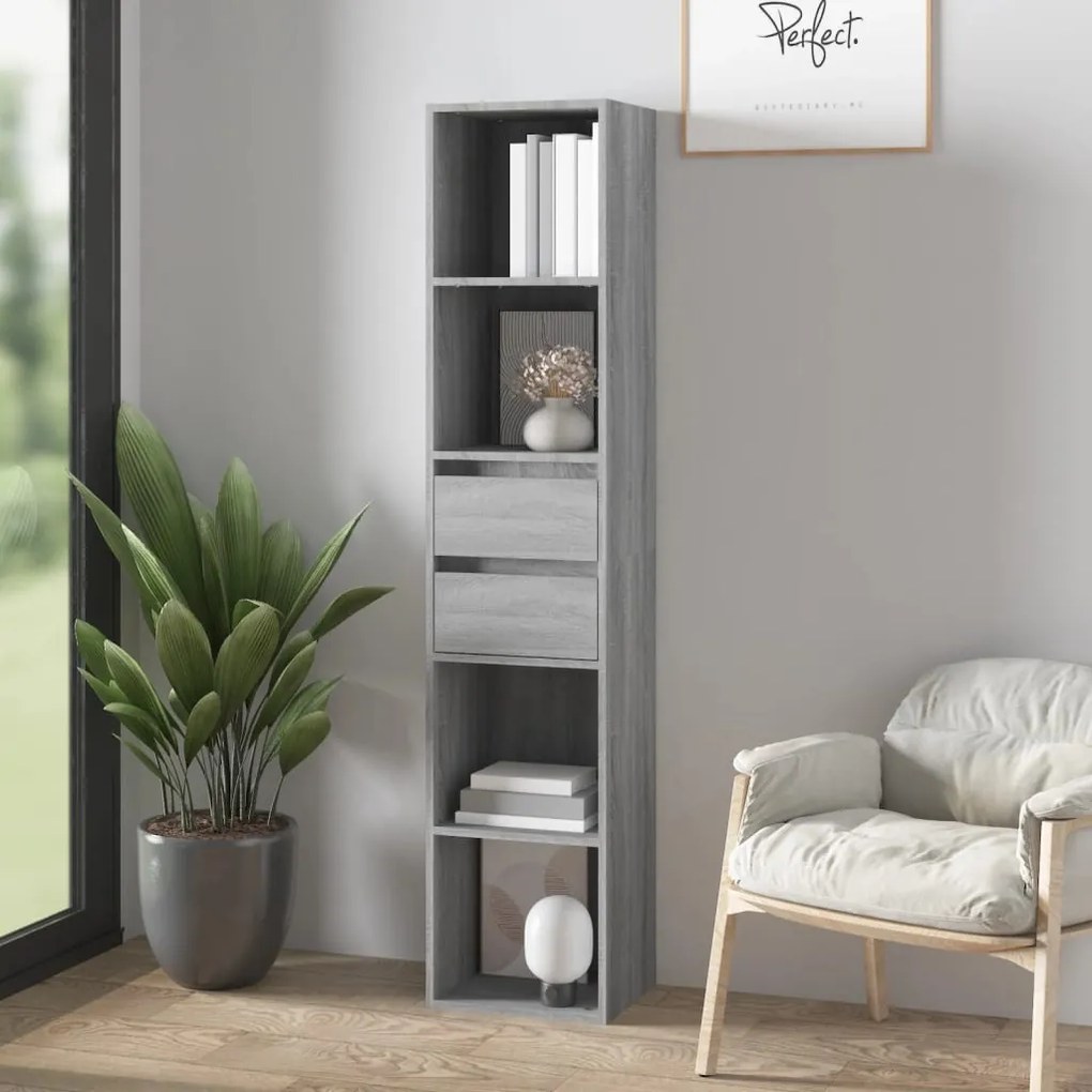 815535 vidaXL Estante 36x30x171 cm derivados de madeira cinzento sonoma