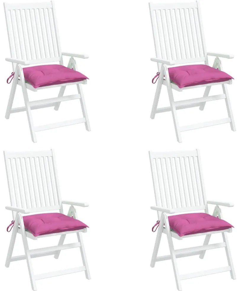 Almofadões de cadeira 4 pcs 50x50x7 cm tecido oxford rosa