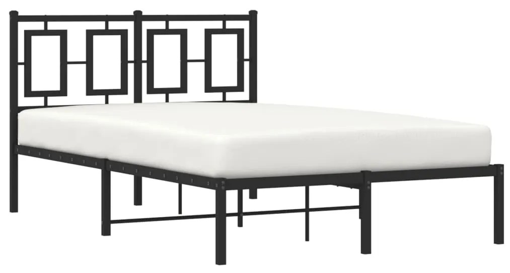 Estrutura de cama com cabeceira 120x200 cm metal preto