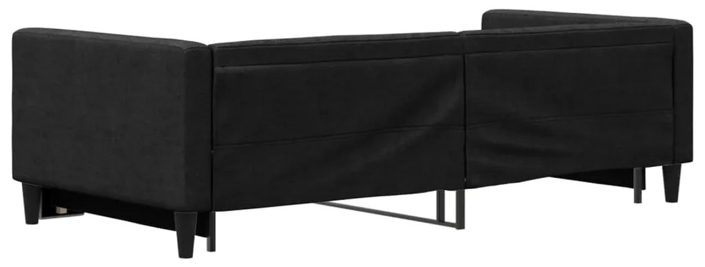 Sofá-cama com gavetão 90x190 cm tecido preto