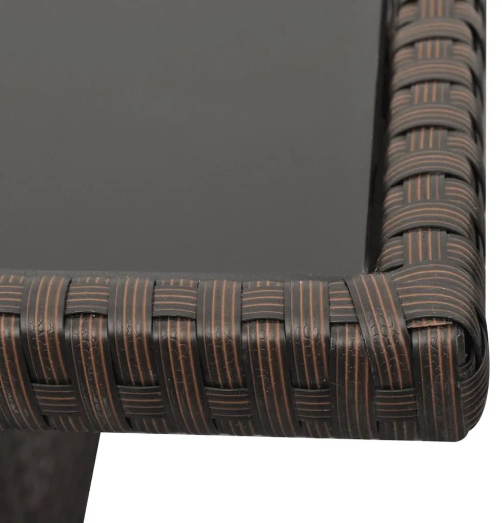 4 pcs conjunto lounge jardim c/ almofadões vime PE castanho