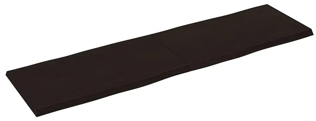 Tampo de mesa com bordas vivas maciço tratado castanho-escuro