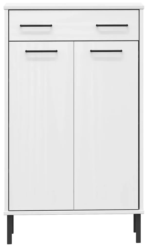 Sapateira com pernas de metal pinho maciço OSLO branco