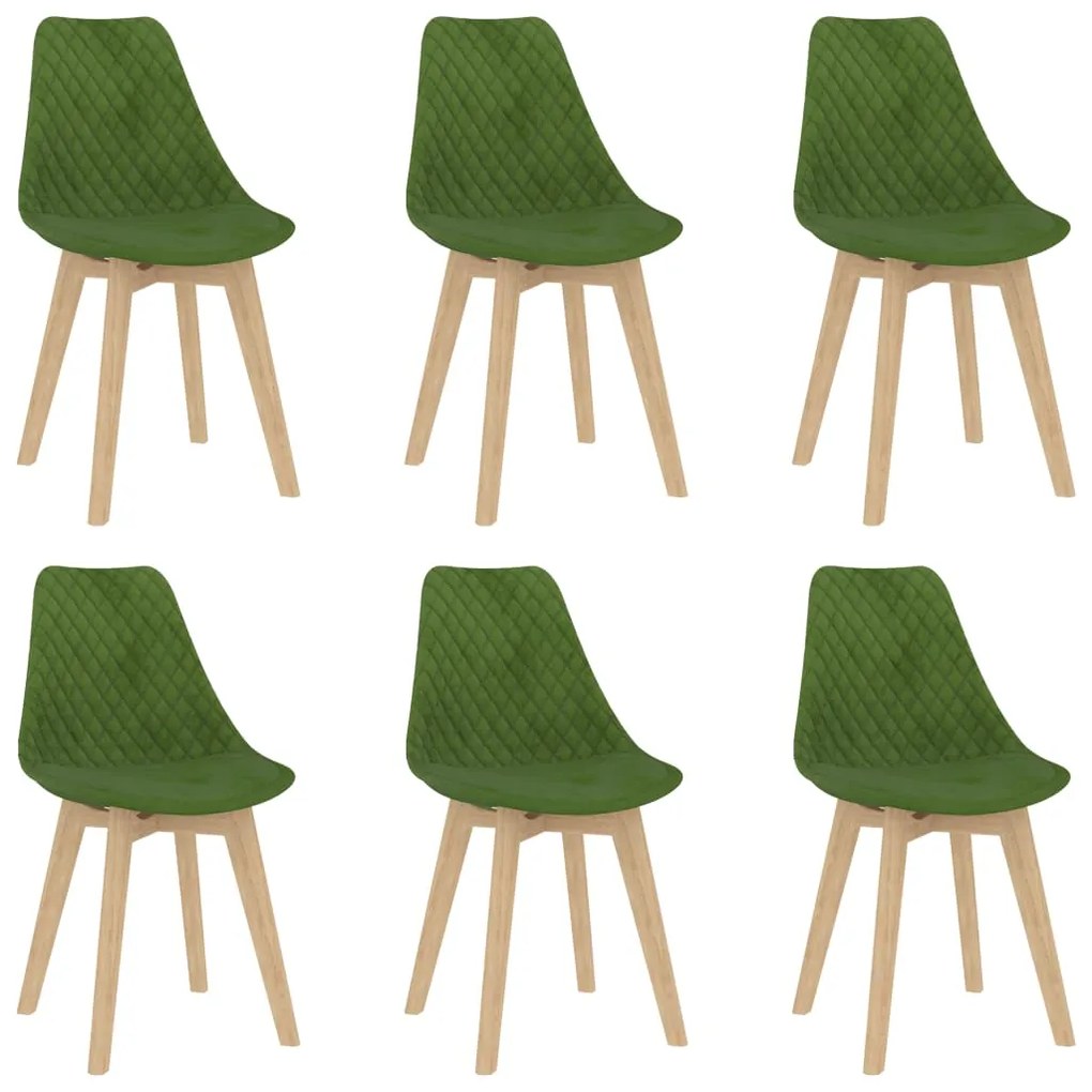 3068537 vidaXL Cadeiras de jardim 6 pcs veludo verde-claro