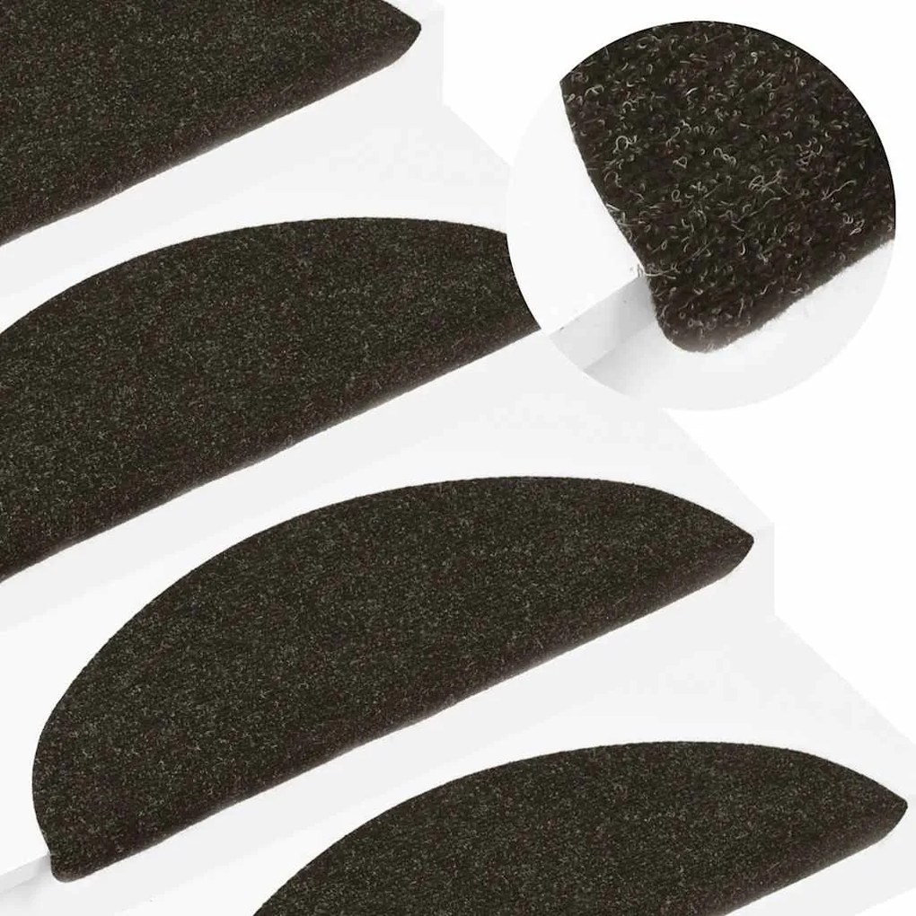 vidaXL Tapetes de escada adesivos 20 pcs 56x17x3 cm antracite