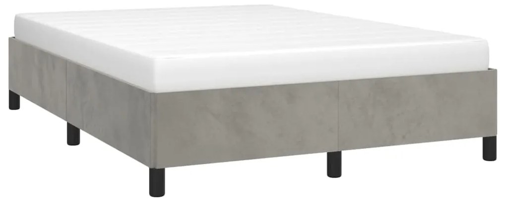 Estrutura de cama sem colchão 140x190 cm veludo cinzento-claro