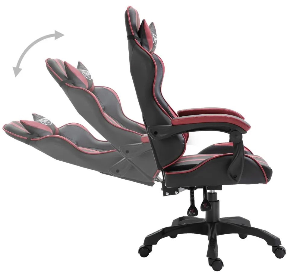 Cadeira de gaming couro artificial vermelho tinto
