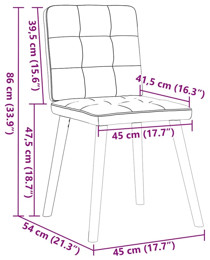 Cadeiras de jantar 6 pcs tecido cinzento-claro