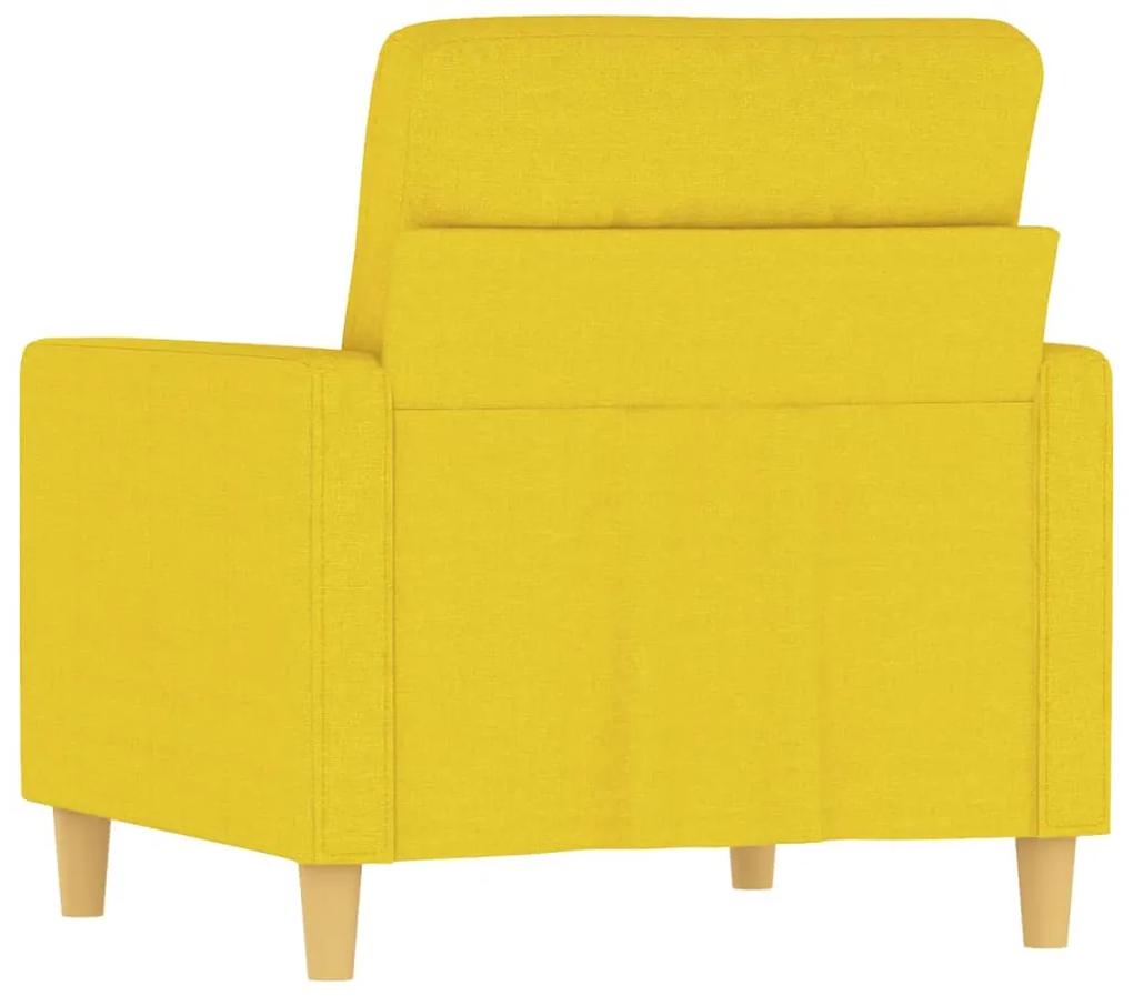 Poltrona Seiva - Em Tecido - Cor Amarelo - Assento, Apóios de Braços e