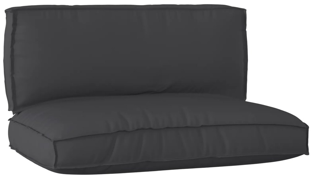 Conjunto de Almofadas de Palete 2 Peças Preto Tecido Oxford