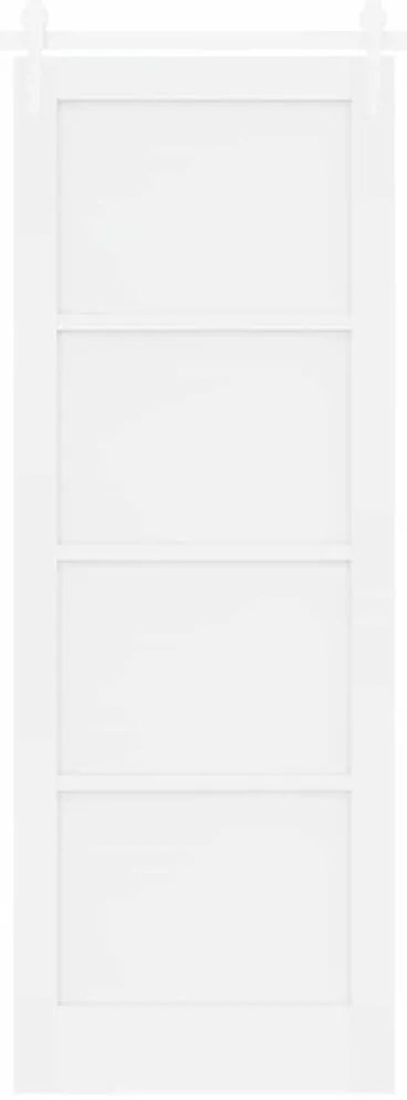 Porta de Correr vidaXL com Conjunto de Hardware Branca 78x211 cm Madei