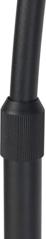 Candeeiro de pé preto com abajur às riscas castanho e bege 50cm - XXL