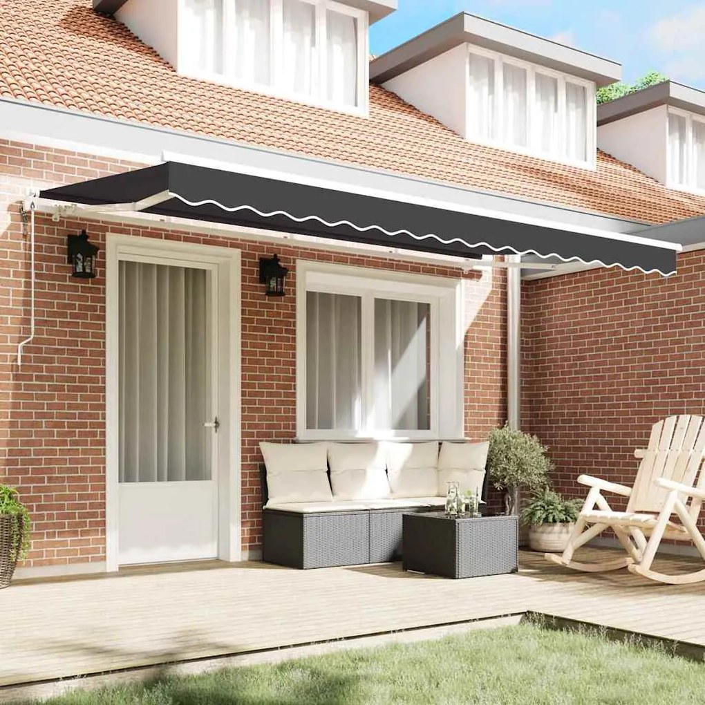 Toldo Retrátil Manual Antracite e Branco