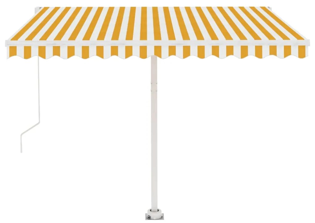 Toldo retrátil manual independente 300x250 cm amarelo e branco