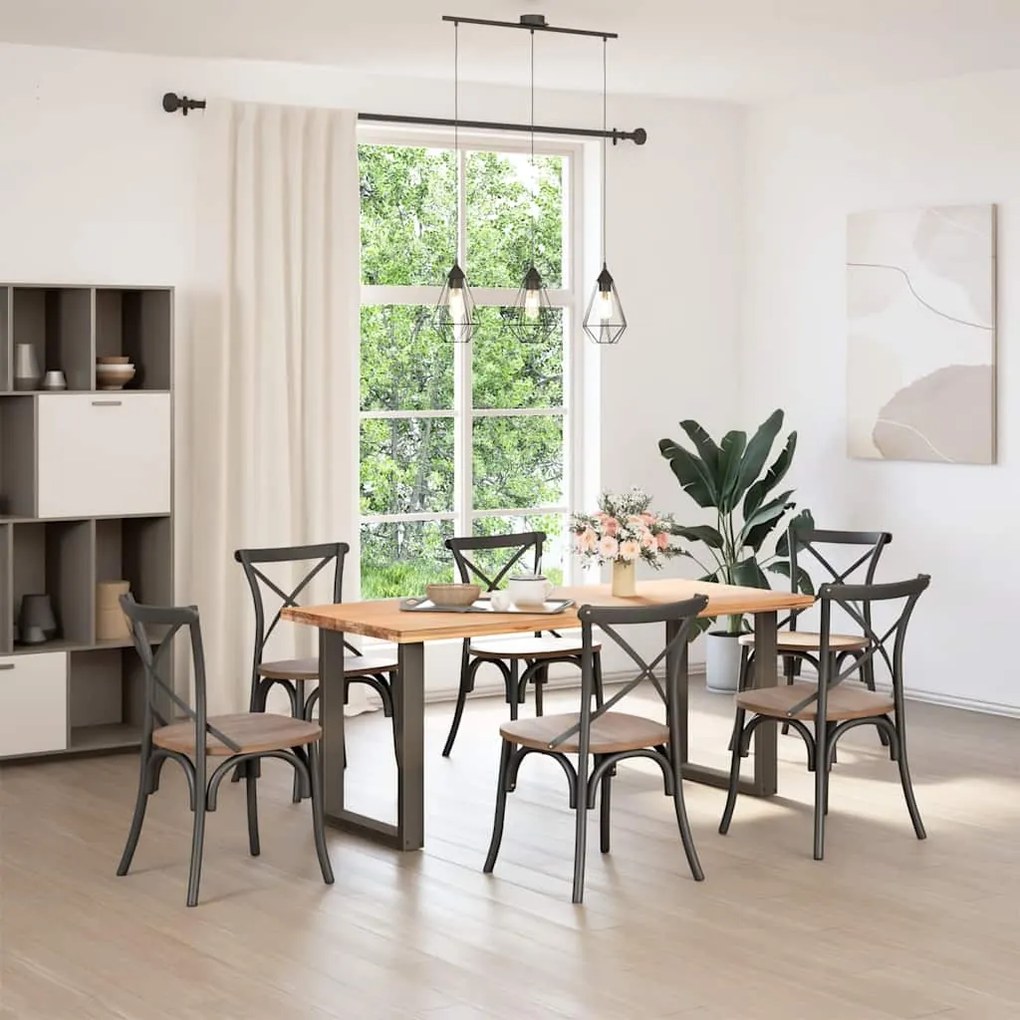 Pés para mesa de jantar em formato de U, 2 peças, aço natural, 70x(72-