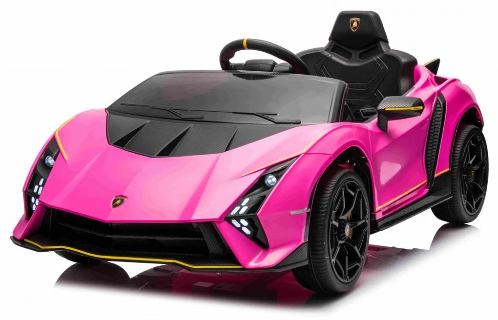 Carro elétrico para Crianças 12V 4x4 Lamborghini Invencible, Rodas Espuma EVA, Assento couro ecológico Rosa