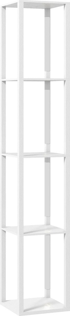 HOMCOM Candeeiro de pé LED com prateleiras, candeeiro moderno dimável com 3 níveis de brilho e interruptor de pé, Branco | Aosom Portugal