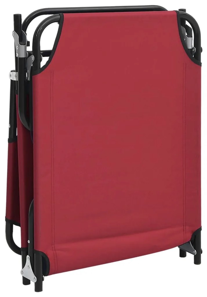 Espreguiçadeira dobrável tecido oxford/aço revest. pó vermelho